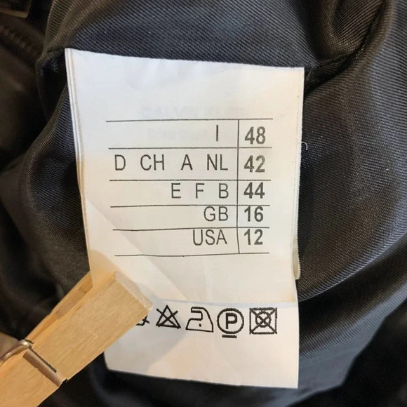 Calvin‎ Klein Collection Women's Lambskin Full Zip Leather Jacket Size 12 - Picture 7 of 12